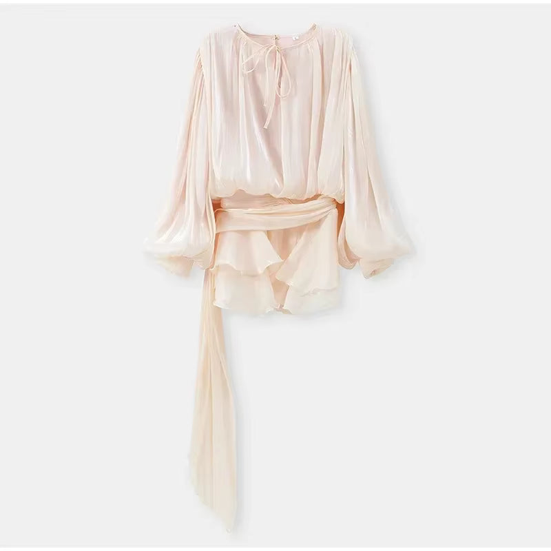 BLOUSE SUIT SET ABRICOT
