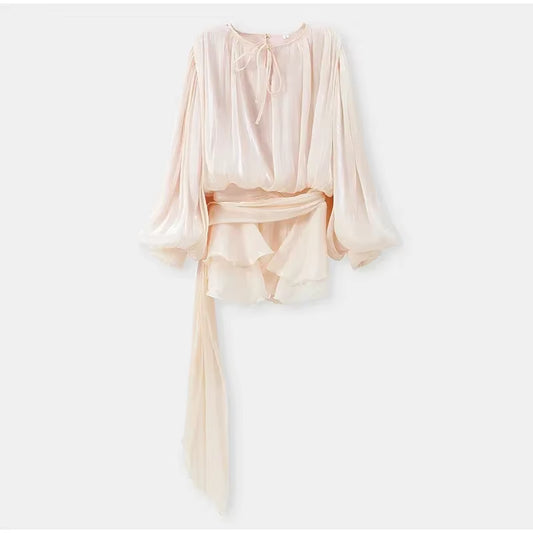 BLOUSE SUIT SET ABRICOT